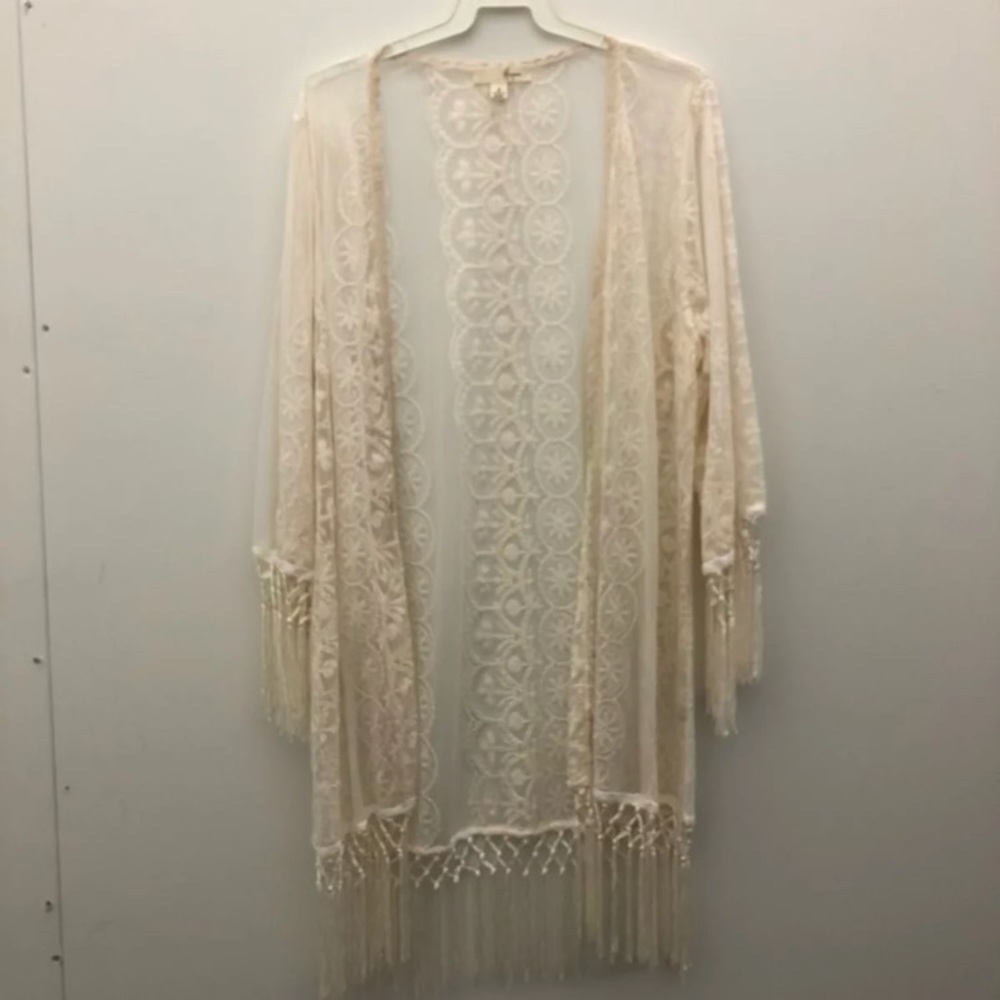 White Lace Sheer Kimono